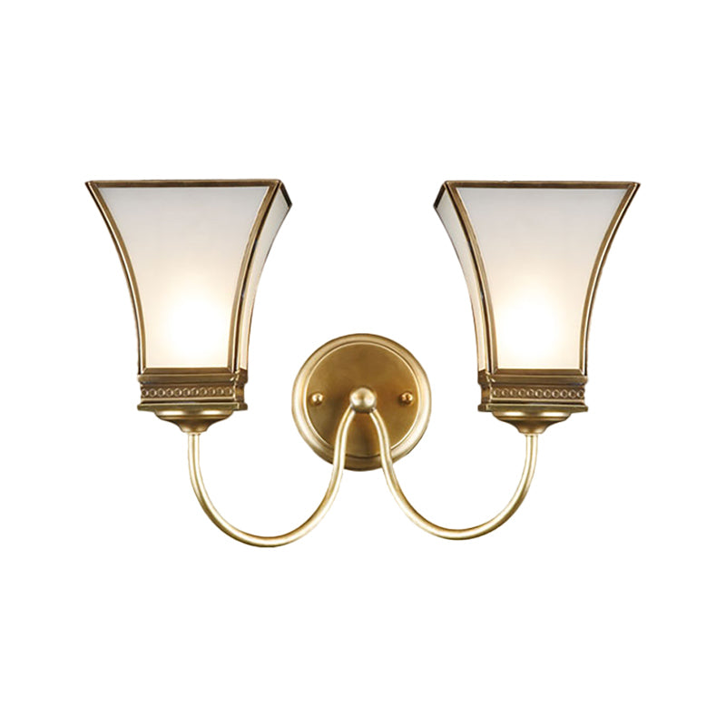 Skørter | Bell Metal Wall Lamp Traditional 1/2 Lights Brass Living Room Wall Lighting Fixture