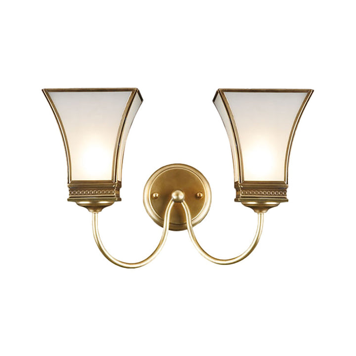 Skørter | Bell Metal Wall Lamp Traditional 1/2 Lights Brass Living Room Wall Lighting Fixture