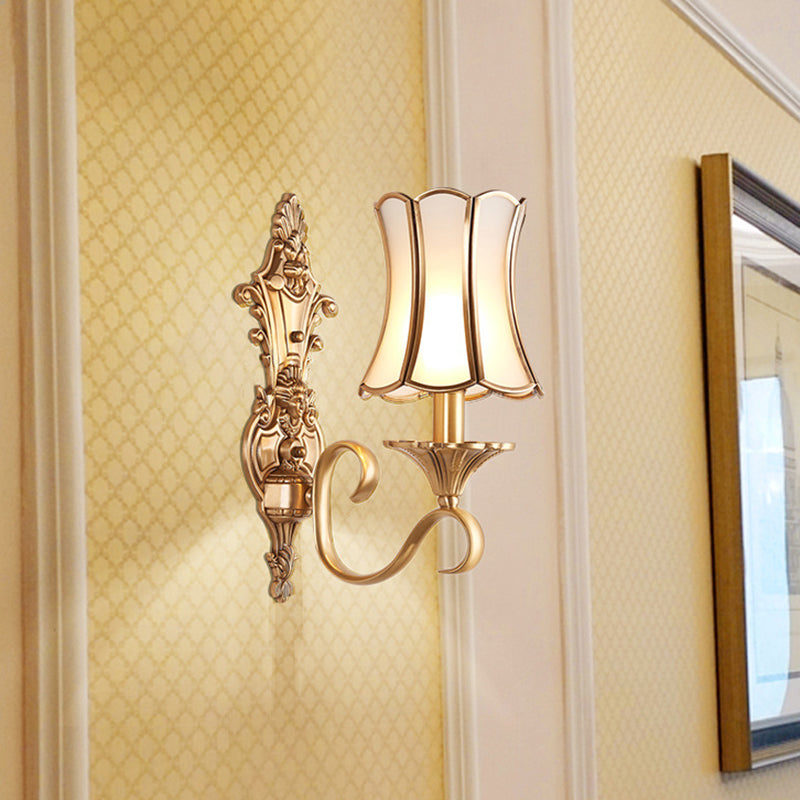 Skørter | 1/2 lamps wall painting traditional brass curved metal wall light decoration for living room