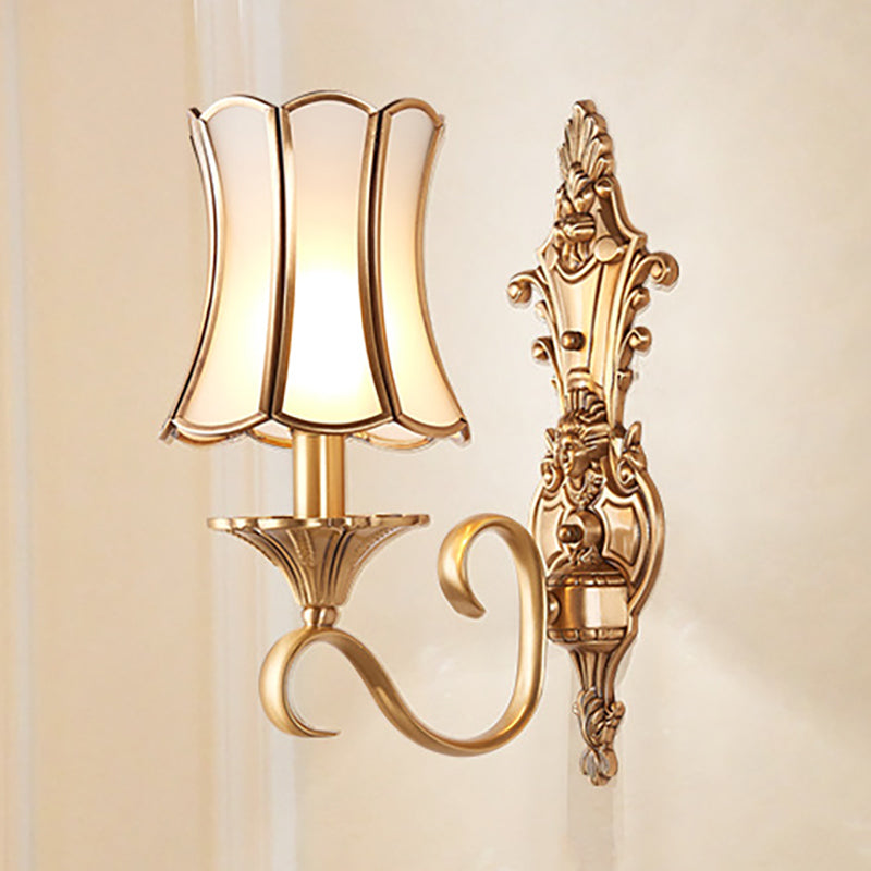 Skørter | 1/2 lamps wall painting traditional brass curved metal wall light decoration for living room