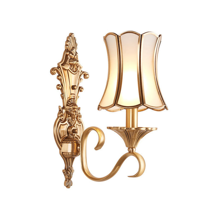 Skørter | 1/2 lamps wall painting traditional brass curved metal wall light decoration for living room