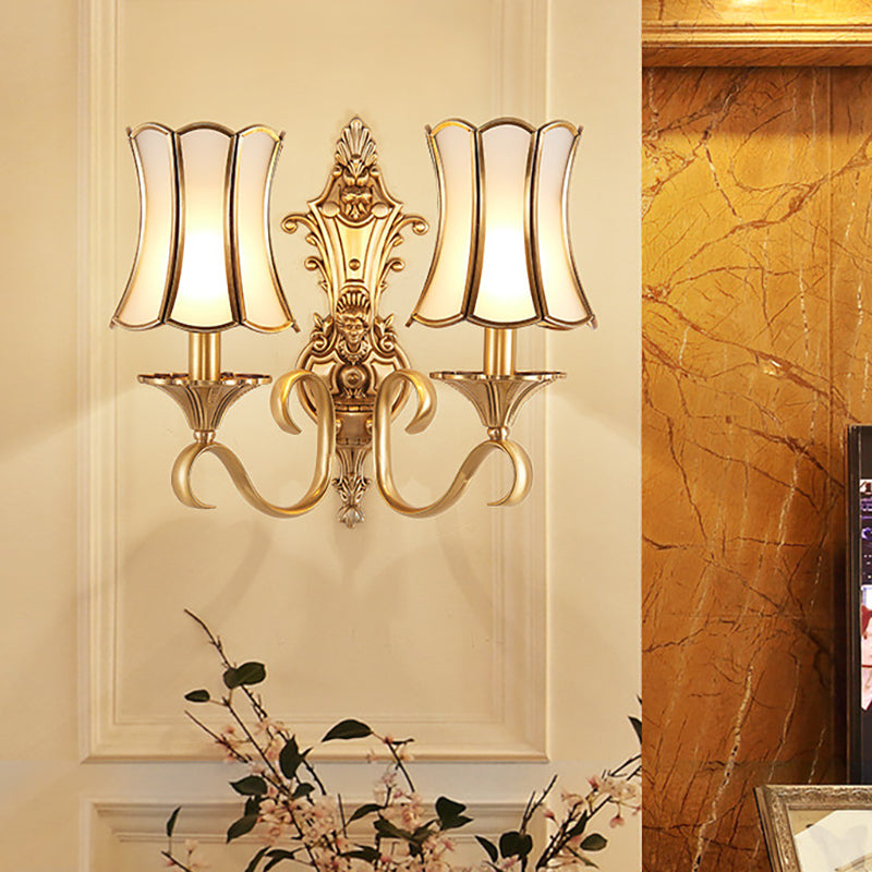Skørter | 1/2 lamps wall painting traditional brass curved metal wall light decoration for living room