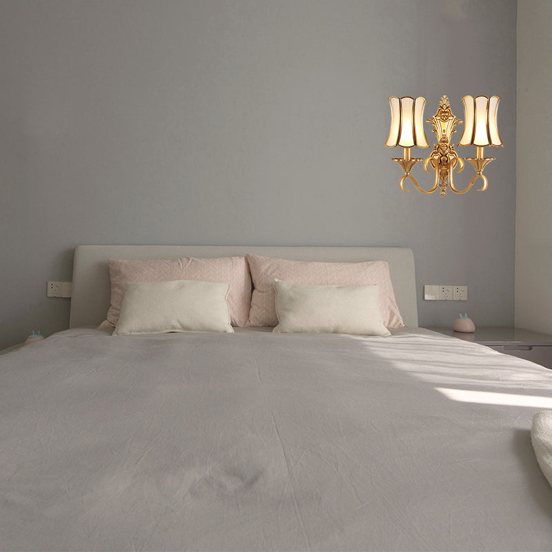 Skørter | 1/2 lamps wall painting traditional brass curved metal wall light decoration for living room