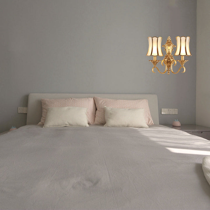 Skørter | 1/2 lamps wall painting traditional brass curved metal wall light decoration for living room