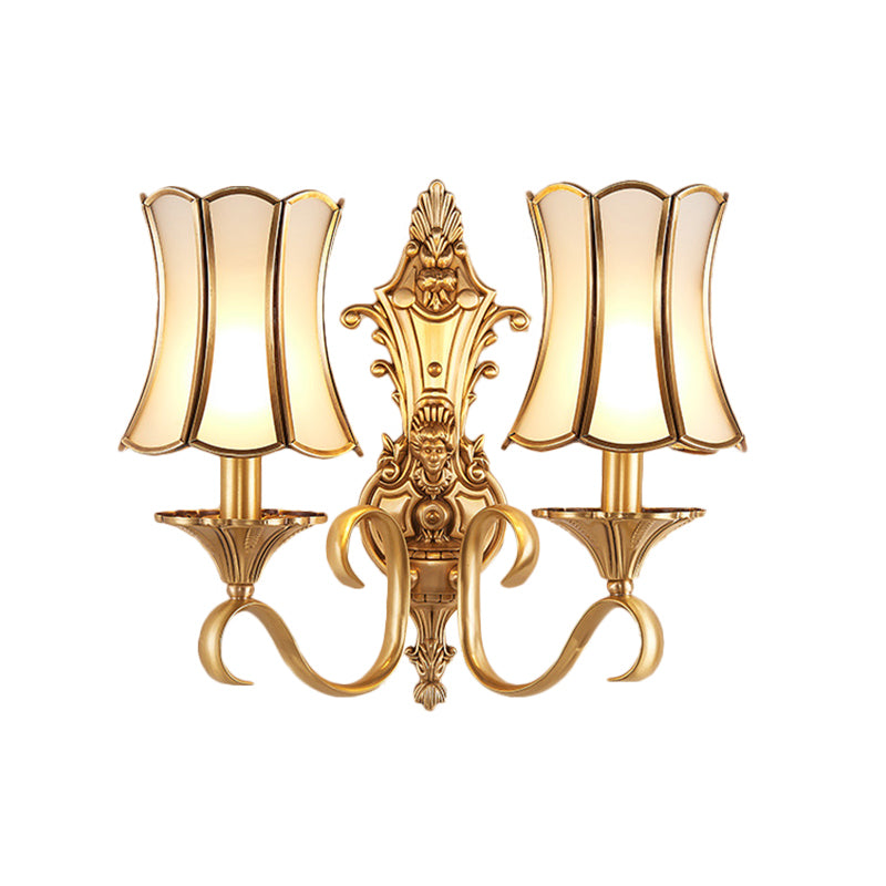 Skørter | 1/2 lamps wall painting traditional brass curved metal wall light decoration for living room