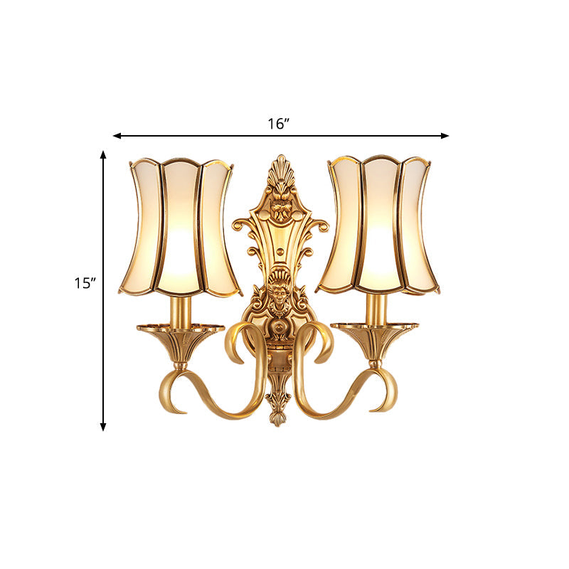 Skørter | 1/2 lamps wall painting traditional brass curved metal wall light decoration for living room