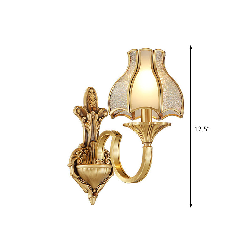 Skørter | Metal Brass Wall Lamp Lighting Curving 1/2-Light Traditional Wall Lamp for Bedroom