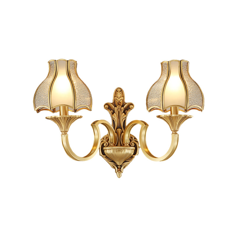 Skørter | Metal Brass Wall Lamp Lighting Curving 1/2-Light Traditional Wall Lamp for Bedroom