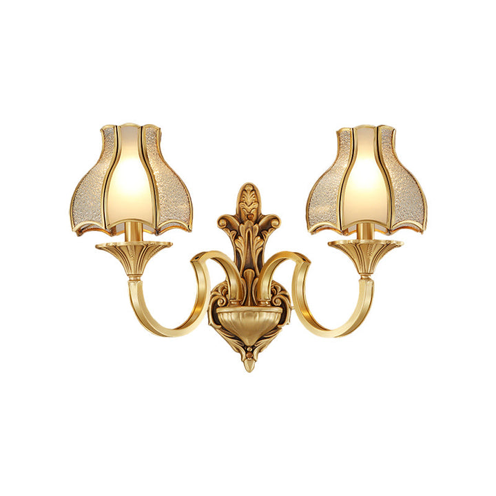 Skørter | Metal Brass Wall Lamp Lighting Curving 1/2-Light Traditional Wall Lamp for Bedroom