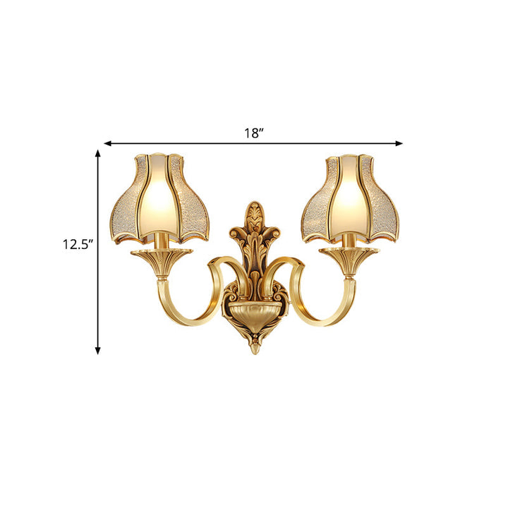 Skørter | Metal Brass Wall Lamp Lighting Curving 1/2-Light Traditional Wall Lamp for Bedroom