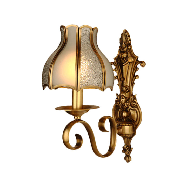 Skørter | Brass 1/2-Light Wall Sconce Traditional Metal Curved Wall-Mounted Lamp for Living Room