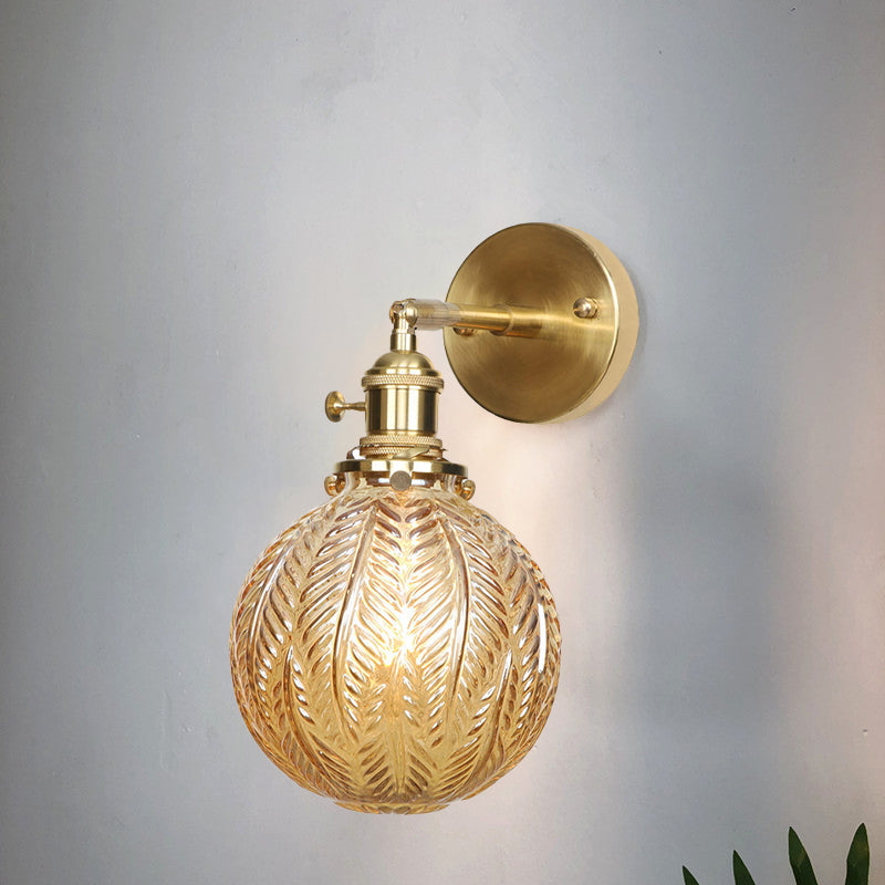 Skørter | Geometric/Globe/Pentagram Wall Light Contemporary Prismatic Glass 1 Lamp Brass Wall Mounting Lighting Fixture