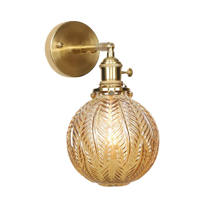 Skørter | Geometric/Globe/Pentagram Wall Light Contemporary Prismatic Glass 1 Lamp Brass Wall Mounting Lighting Fixture