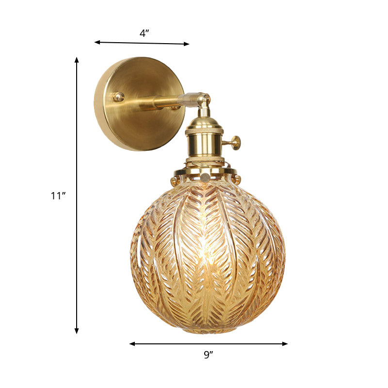 Skørter | Geometric/Globe/Pentagram Wall Light Contemporary Prismatic Glass 1 Lamp Brass Wall Mounting Lighting Fixture