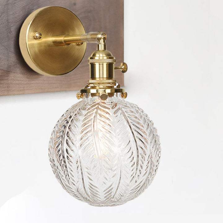 Skørter | Geometric/Globe/Pentagram Wall Light Contemporary Prismatic Glass 1 Lamp Brass Wall Mounting Lighting Fixture
