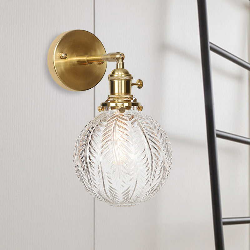 Skørter | Geometric/Globe/Pentagram Wall Light Contemporary Prismatic Glass 1 Lamp Brass Wall Mounting Lighting Fixture