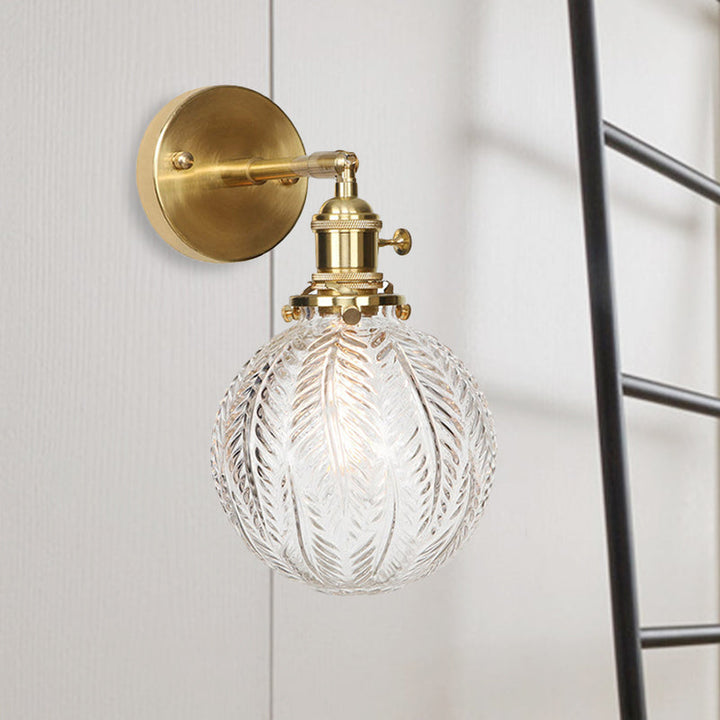 Skørter | Geometric/Globe/Pentagram Wall Light Contemporary Prismatic Glass 1 Lamp Brass Wall Mounting Lighting Fixture