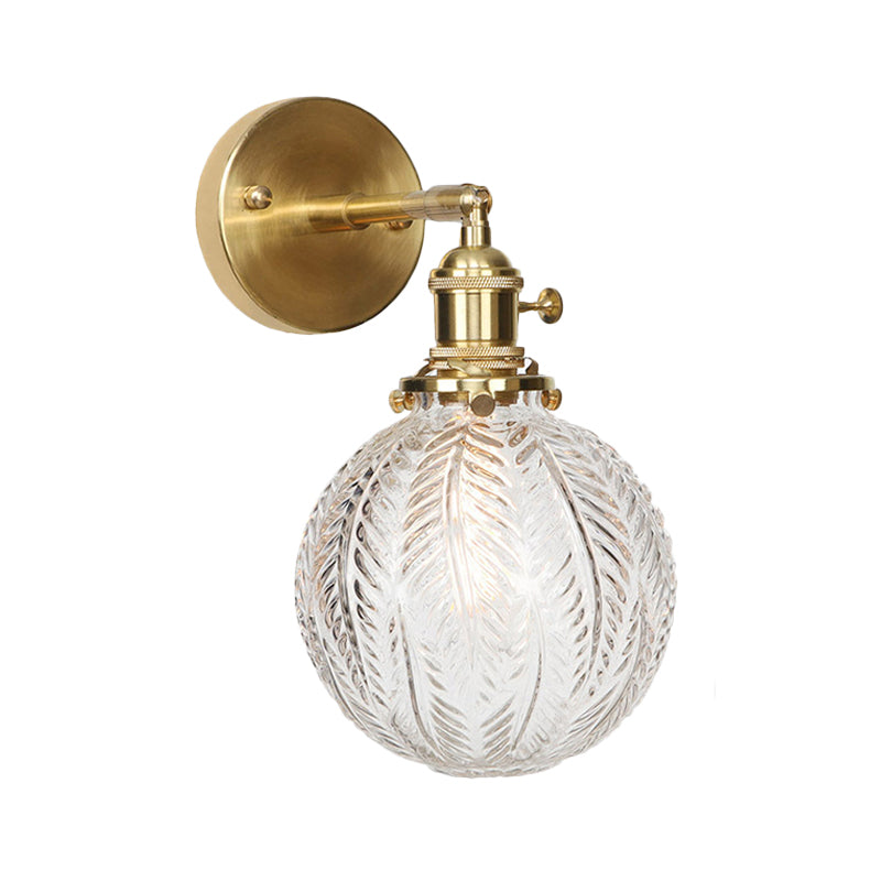 Skørter | Geometric/Globe/Pentagram Wall Light Contemporary Prismatic Glass 1 Lamp Brass Wall Mounting Lighting Fixture