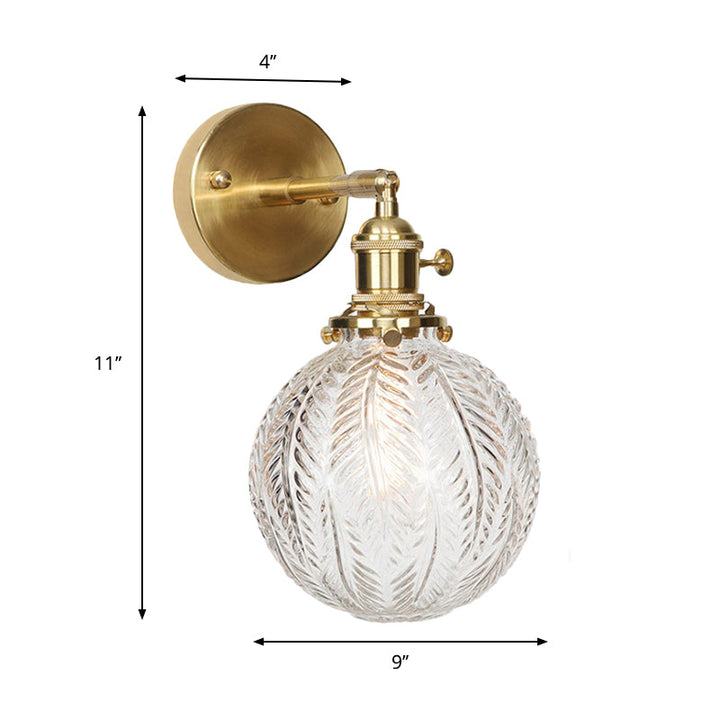 Skørter | Geometric/Globe/Pentagram Wall Light Contemporary Prismatic Glass 1 Lamp Brass Wall Mounting Lighting Fixture