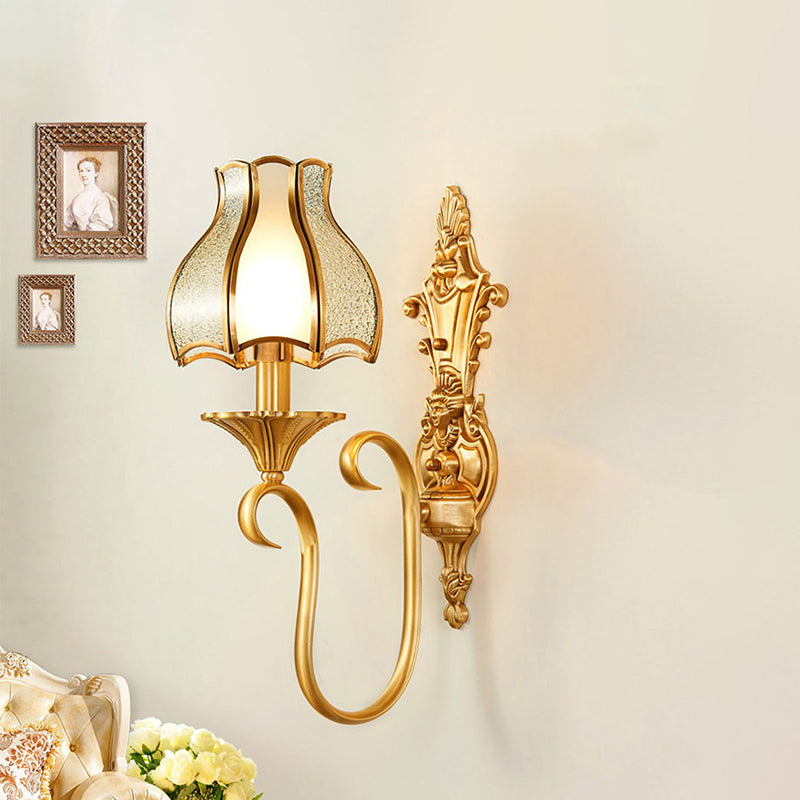 Skørter | Metal Brass Wall Lamp Curvy 1/2 Cups Traditional Wall Mount Lamp for Living Room