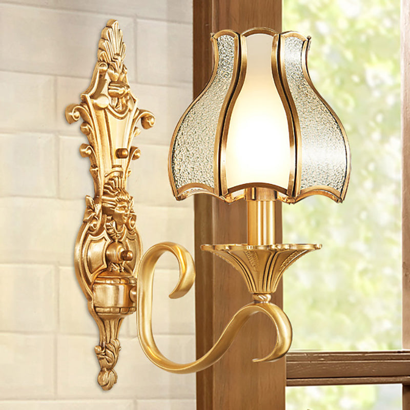Skørter | Metal Brass Wall Lamp Curvy 1/2 Cups Traditional Wall Mount Lamp for Living Room