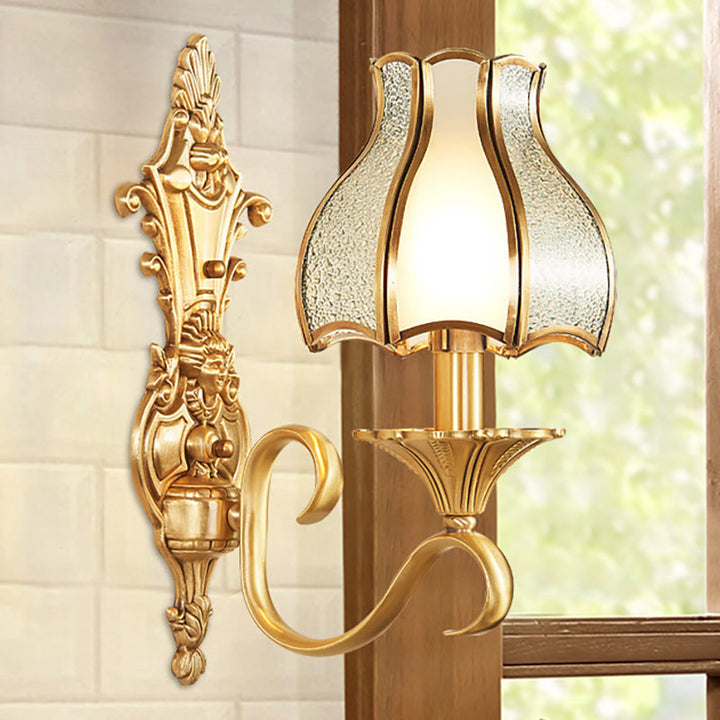 Skørter | Metal Brass Wall Lamp Curvy 1/2 Cups Traditional Wall Mount Lamp for Living Room