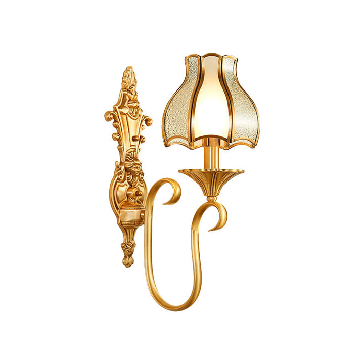 Skørter | Metal Brass Wall Lamp Curvy 1/2 Cups Traditional Wall Mount Lamp for Living Room