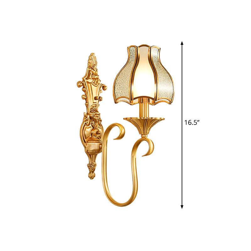Skørter | Metal Brass Wall Lamp Curvy 1/2 Cups Traditional Wall Mount Lamp for Living Room
