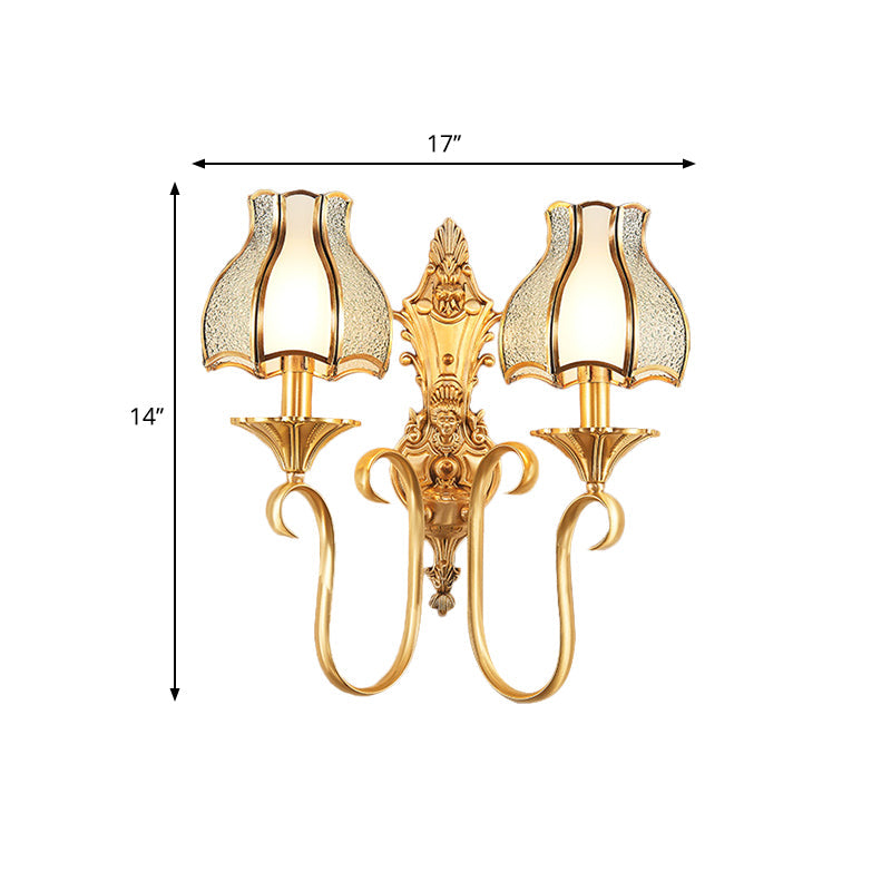 Skørter | Metal Brass Wall Lamp Curvy 1/2 Cups Traditional Wall Mount Lamp for Living Room