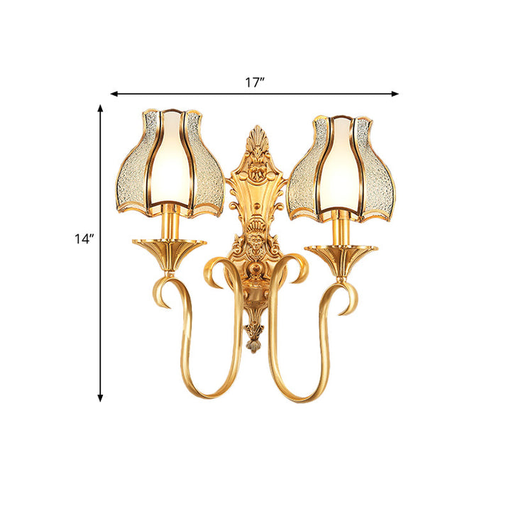Skørter | Metal Brass Wall Lamp Curvy 1/2 Cups Traditional Wall Mount Lamp for Living Room