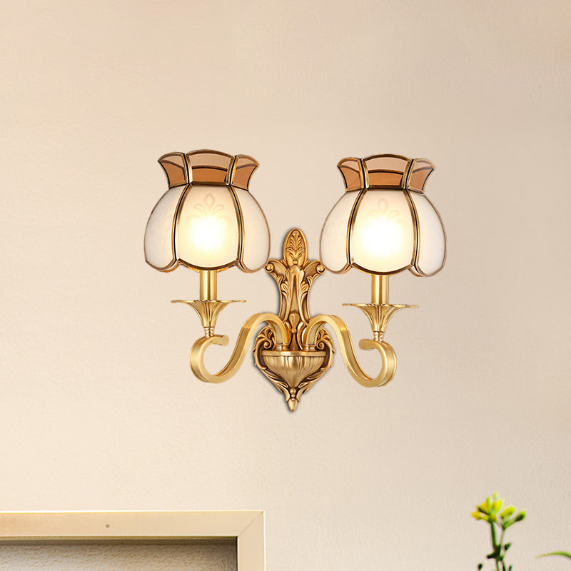 Skørter | Metal Brass Wall Lamp Birdcage 1/2-Cup Traditional Wall Lighting Fixture for Living Room