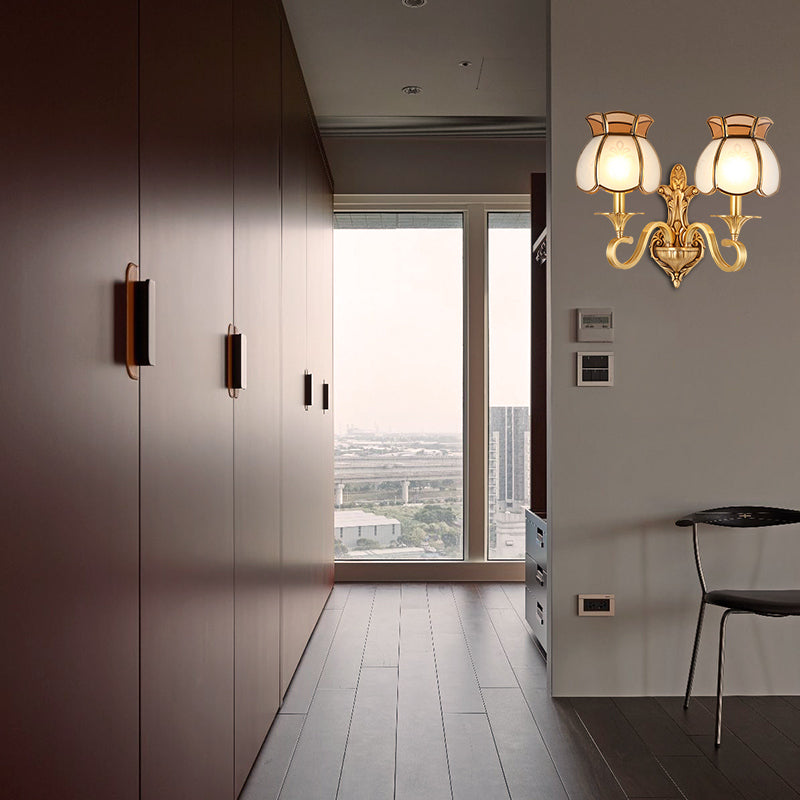 Skørter | Metal Brass Wall Lamp Birdcage 1/2-Cup Traditional Wall Lighting Fixture for Living Room