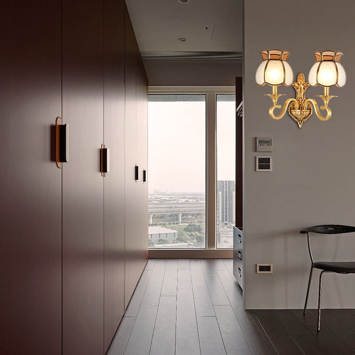 Skørter | Metal Brass Wall Lamp Birdcage 1/2-Cup Traditional Wall Lighting Fixture for Living Room
