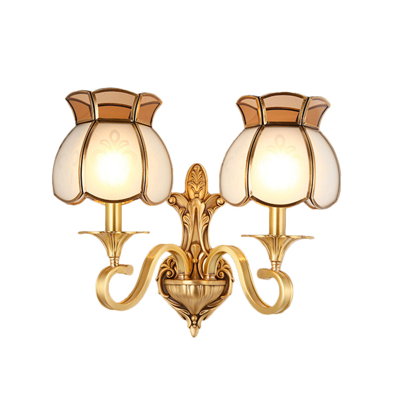 Skørter | Metal Brass Wall Lamp Birdcage 1/2-Cup Traditional Wall Lighting Fixture for Living Room