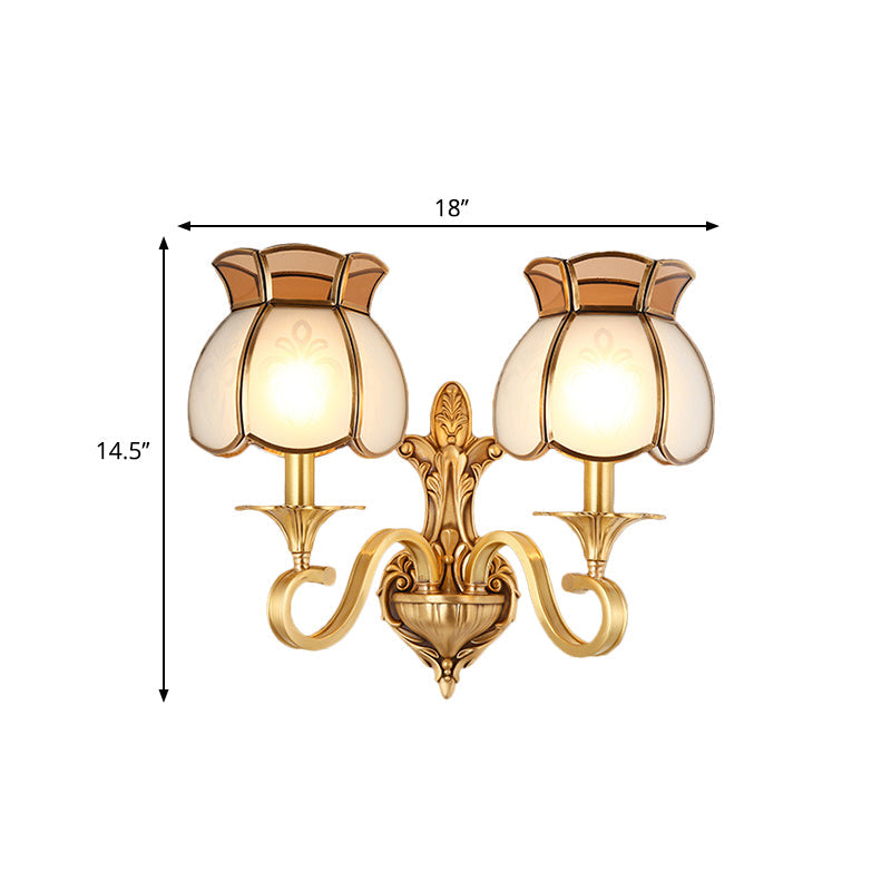 Skørter | Metal Brass Wall Lamp Birdcage 1/2-Cup Traditional Wall Lighting Fixture for Living Room