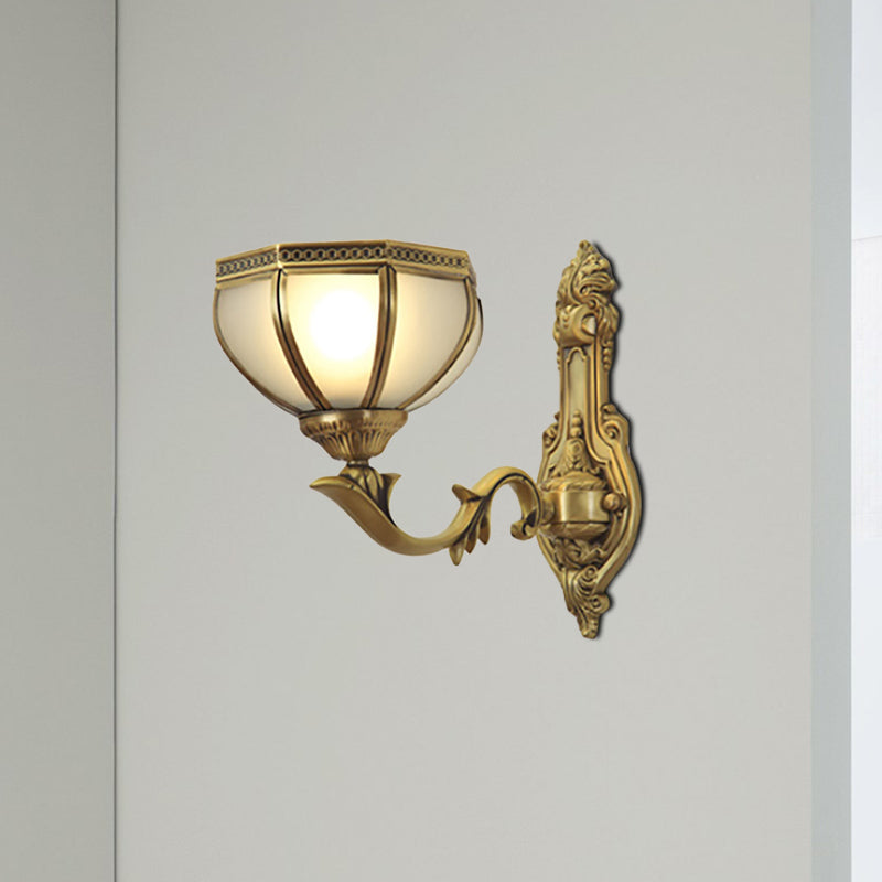 Skørter | Dome Metal Wall Light Traditionalism 1/2-Bulb Living Room Wall Lights in Brass