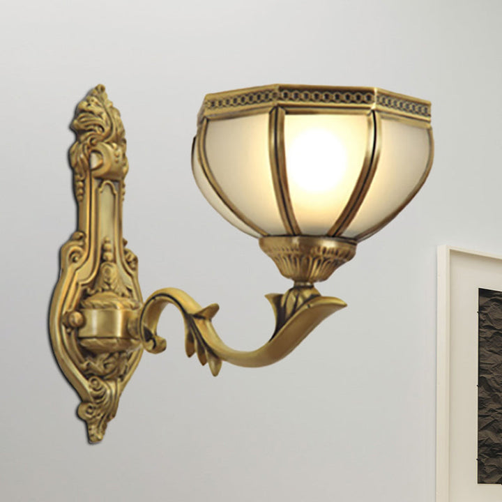 Skørter | Dome Metal Wall Light Traditionalism 1/2-Bulb Living Room Wall Lights in Brass