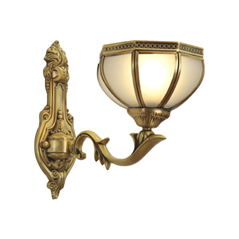 Skørter | Dome Metal Wall Light Traditionalism 1/2-Bulb Living Room Wall Lights in Brass