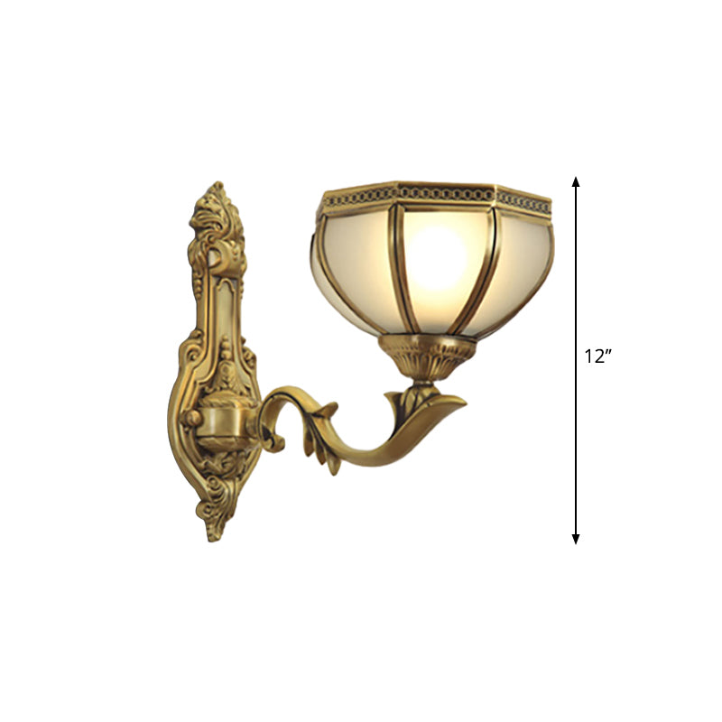 Skørter | Dome Metal Wall Light Traditionalism 1/2-Bulb Living Room Wall Lights in Brass