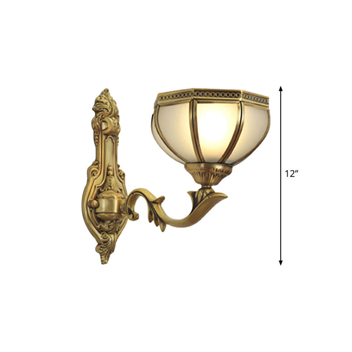 Skørter | Dome Metal Wall Light Traditionalism 1/2-Bulb Living Room Wall Lights in Brass