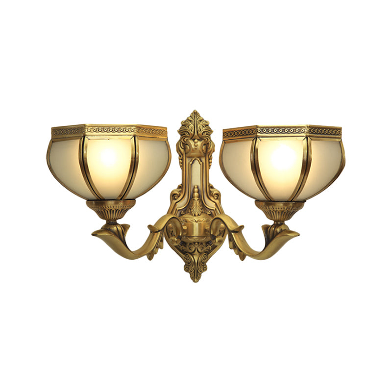 Skørter | Dome Metal Wall Light Traditionalism 1/2-Bulb Living Room Wall Lights in Brass