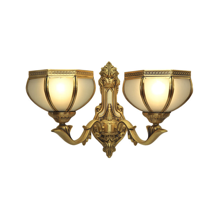 Skørter | Dome Metal Wall Light Traditionalism 1/2-Bulb Living Room Wall Lights in Brass
