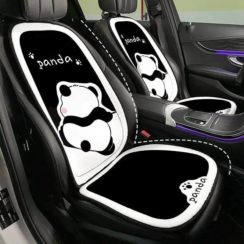 Lisslune | Warm Panda Plush Car Seat Cushion - Universal Fit for Autumn & Winter