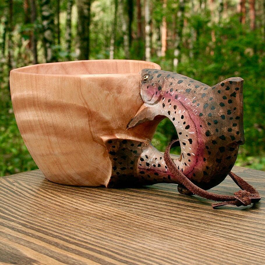 Lisslune | Hand Carved Wooden Mug