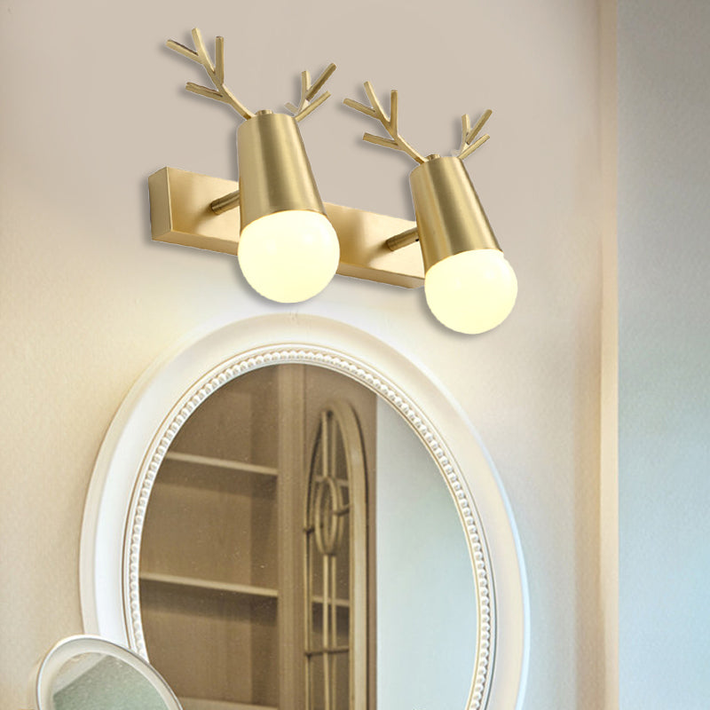 Skørter | Globe Bathroom Vanity Light Traditionalism Metal 2/3-Cup Brass Wall Lamp Lighting