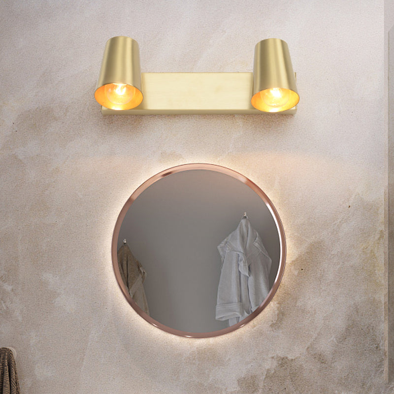 Skørter | Brass 1/2/3-Light Wall Lamp Traditional Metal Cone-Shaped Wall Light for Bathroom