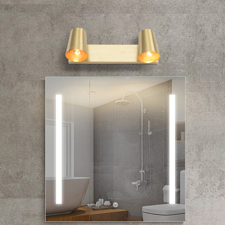 Skørter | Brass 1/2/3-Light Wall Lamp Traditional Metal Cone-Shaped Wall Light for Bathroom