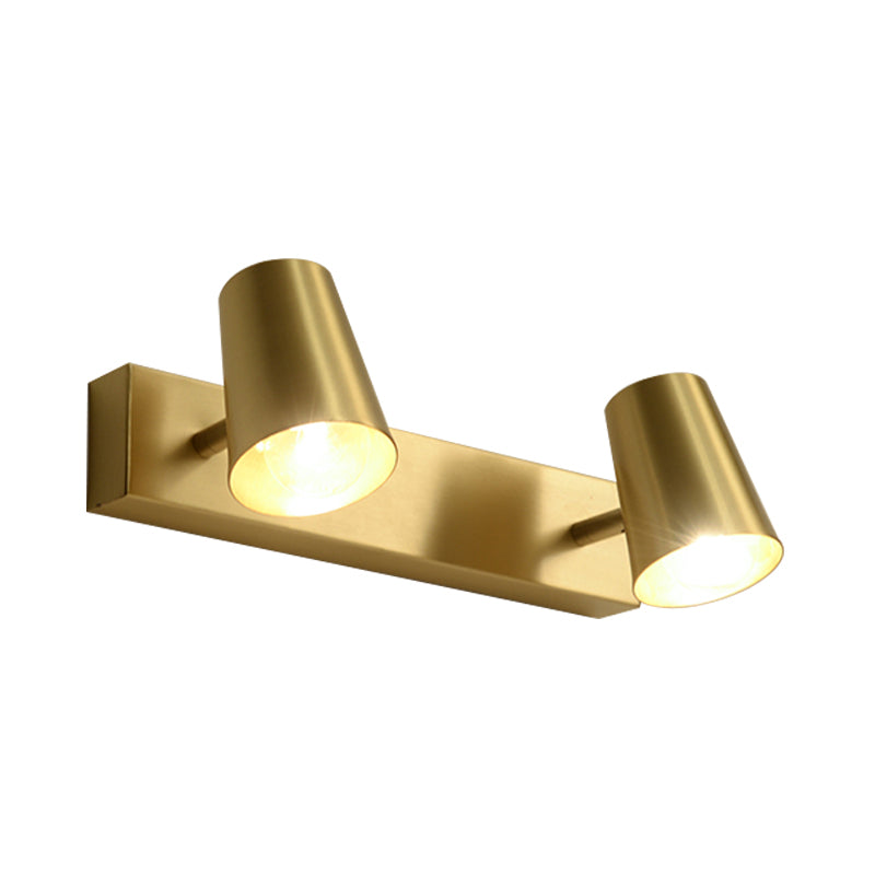 Skørter | Brass 1/2/3-Light Wall Lamp Traditional Metal Cone-Shaped Wall Light for Bathroom