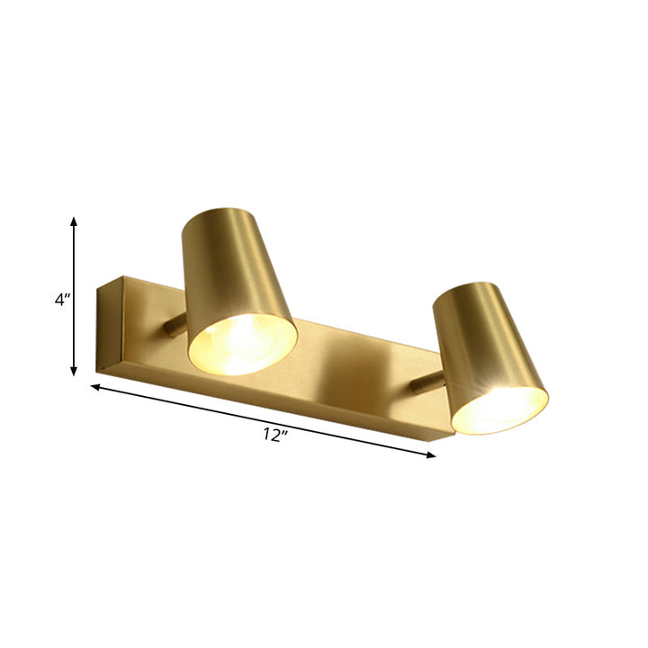 Skørter | Brass 1/2/3-Light Wall Lamp Traditional Metal Cone-Shaped Wall Light for Bathroom