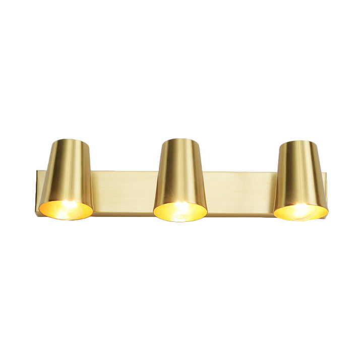 Skørter | Brass 1/2/3-Light Wall Lamp Traditional Metal Cone-Shaped Wall Light for Bathroom
